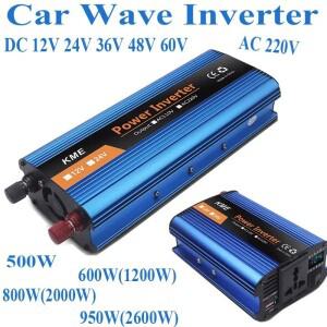 자동차 웨이브 인버터 DC 12V 볼트 24V 36V 48V 60V AC 220V 500W 1200W 전원 은행 변환기 태양 수정