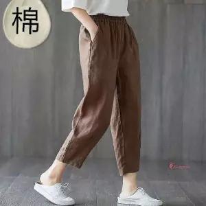 여성 외출복 슬랙스 배기핏 여름 면 팬츠 면팬츠yza498