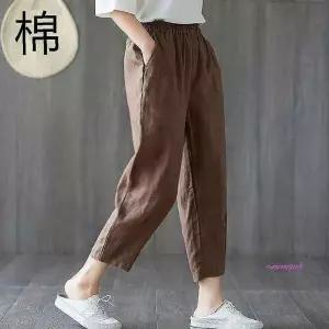 여성 외출복 여름 면 슬랙스 배기핏 팬츠 면팬츠zab484