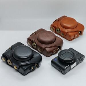 소니 호환  RX100 M7 M3 M4 M5 M6용 PU 가죽 카메라 가방 케이스 숄더 스트랩 포함  보호커버