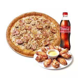 (파파존스) 오리지널 햄 머쉬룸 식스 치즈(L)+파파스 윙+코카-콜라500ml