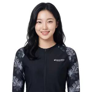 디스커버리 여성 루즈핏 풀 집업 래쉬가드 DWSW68043-BKS