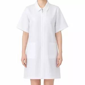 미용사 작업복 라펠 칼라 가운