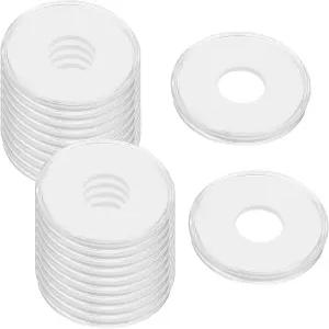 uxcell 20개 46mm 동전 캡슐 5 사이즈 16/21/26/31/36mm 투명 원형 플라스틱 케이스 수집가용 스펀지