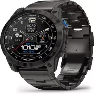 Garmin D2TM 마하 1 프로 GPS 무빙 맵 항공 날씨 및 웰빙 기능 AMOLED 디스플레이 내장 손전등을 갖춘
