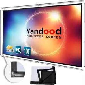 접이식 프로젝터 화면 100인치 텔레스코픽 막대 조합 프레임 16 9 HD 4K 주름 방지 블랙 백킹 실버 휴대용