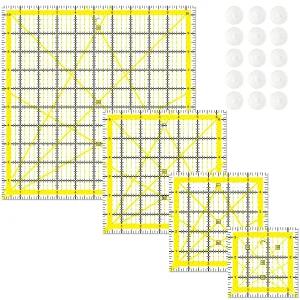 LJLJ 퀼팅 자 4칸 템플릿 및 재봉용 논슬립 링이 있는 아크릴 3.5 x 5 6.5 10.5