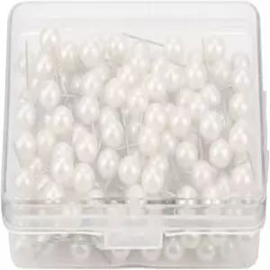 Luatoxry 200Pcs 화이트 푸시 핀 0.7인치 숏 편리한 원형 볼 플라스틱 드로잉 헤드 맵 결혼식 DIY 공예를