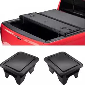 SQWS 침대 레일 스테이크 포켓 커버 2개 세트 방진 블랙 Dodge Ram 1500 2500 3500 2019-2025 트럭 베드와