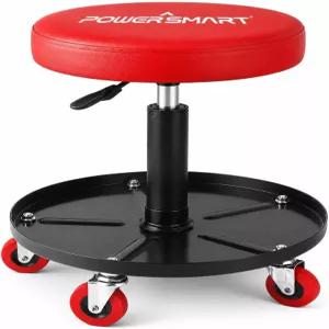 PowerSmart 330 LBS 용량 바퀴 달린 롤러 시트 360 회전 메커니즘 스툴 18 -23 높이 조절 가능 공구 트레이