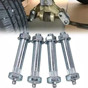 Sporacingrts 4PCS 그리스 주입식 스프링 볼트 락너트 포함 9/16 x 3 트레일러 액슬 샤클 중장비용