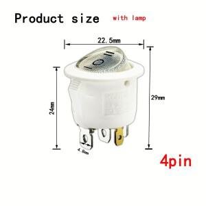 KCD1 로커 스위치, 순수 검정색, 무광, ON-OFF, 2/3 단자, 6A 250V/10A 125V AC, 자동차 및 램프에 적합