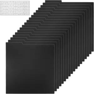 30개 비닐 레코드 칸막이 12.5인치 x 13.49인치 블랙 PP 분리기 12인치 앨범 정리 및 보호용 흰색 A Z