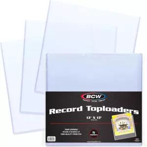 BCW 12인치 비닐 레코드 탑로드 홀더 5팩 - 더블 LP 앨범 보호 11mm 견고한 PVC 컬렉션