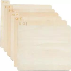 Superfindings 6Pcs 비닐 레코드 분할기 나무 앨범 알파벳 홀더 정리함 n앨범 저장 및 디스플레이용 LP