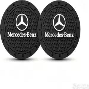 메르세데스 벤츠 시리즈 컵 홀더 코스터용 자동차 내부 액세서리 2.75인치 2팩-블랙-bc