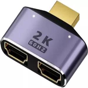 준패밀리 블랙 2K 스플리터 풀HD 1080P 비디오 1X2 HDTV DVD HDMI 호환 1인치 2인치 위성 장비용 분할