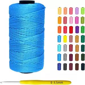 뜨개질용 1.5mm x 219야드 폴리에스터 코드 DIY 모자·가방·신발·식물걸이·장식용 마크라메 스트링 -