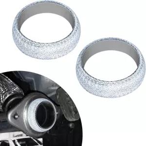 Surosha 2PCS 자동차 배기 매니폴드 켓 플랜지 ID 48mm 흑연 머플러 커넥터 교체용 소음 저감을 위한 범용