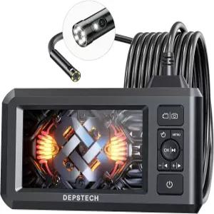 조명이 있는 DEPSTECH 검사 내시경 카메라 듀얼 렌즈 1080P 보어스코프 4.3인치 IPS 스크린 및 16.5피트