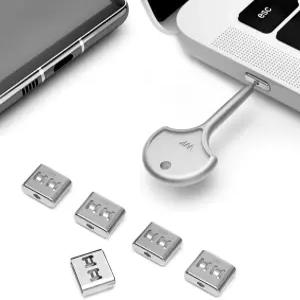 USB C 포트 블로커 5팩 스테인리스 스틸 잠금장치 키 포함 물리적 무단 액세스 및 데이터 연결 방지 금속