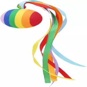 1개입 자동차 안테나 볼 롱 리본 무지개 차량용 토퍼 장식 미러 달링거 대시보드 액세서리 외부 컬러풀