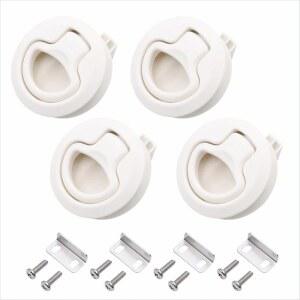 보트 RV용 리프트 래치 1cm 2인치 플라스틱 플러시 하드웨어 해치 도어 로커 캐빈 해양 데크 핸들 4팩 슬램