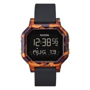 NIXON Siren A1210100m 방수 여성용 디지털 18mm16mm 실리콘 페이스 고무 밴드 스포츠 사이렌 38mm Pu 시계 거북이