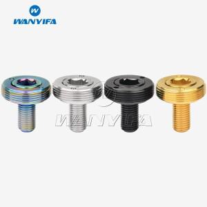 Wanyifa GR5 티타늄 크랭크 볼트 도로 자전거 사이클링 Ti 나사 추출기 슬리브 M8x15mm 피치 1.0mm + 나일