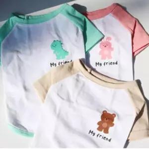 [반려] 강아지 동물 프랜드 기본 티셔츠 핑크 2XL 1P 반팔