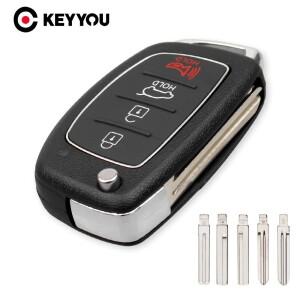 KEYYOU 원격 플립 자동차 키 쉘 포브 케이스  호환 엘란트라 아반떼 액센트 Ix35 IX45 I30 솔라리스 투싼 I