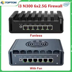 인텔 i3 N300 3 100U 6x2.5G i226-V 메탈 미니 소형 PC 방화벽 어플라이언스 DDR5 산업용 NAS 홈 서버 pfSe