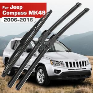 Jeep Compass MK49 용 전면 및 후면 와이퍼 2006-2016 2007 블레이드 앞 유리창 윈드 스크린 윈도우 브러쉬