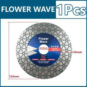 1개 115/125mm 다이아몬드 꽃무늬 웨이브 절단 디스크 초박형 블레이드 타일 대리석 석재 앵글 그라인더