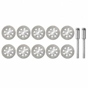 12Pcs 22mm 다이아몬드 커팅 디스크 금속 절단용 맨드릴이 있는 그라인딩 휠 로터리 도구 전기 액세서리