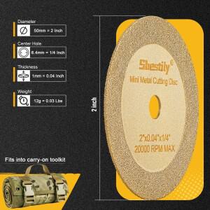 Sbestily 7개/세트 50mm 다이아몬드 커팅 휠 2' 디스크 금속 스테인레스 스틸 목재 세라믹 유리 절단용 미