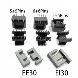 수직 수평 변압기 페라이트 마그네틱 코어 코일, EE30, 5 + 5, 6 핀, 10, 12P, 5mm 피치 MN-ZN, PC40, 전