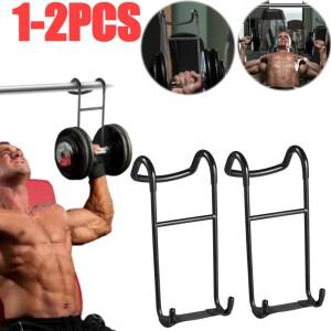 2-1PCS 덤벨 스포터 후크 행거 헤비 파워 랙 부착물 벤치 프레스 홀드 225LB 용량