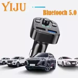 자동차 블루투스 5.0 Fm 송신기 무선 어댑터 마이크 오디오 수신기 자동 Mp3 플레이어 듀얼 USB 고속