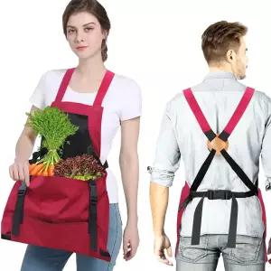 주머니가 달린 멋진 정원용 앞치마 수확용 방수 조절식 어머니날 선물용