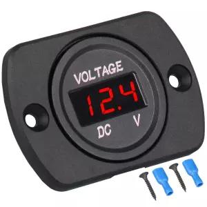 링크스타일 DC 전압계 12V 배터리 디지털 방수 LED 카보트 해상 오토바이 트럭 RV ATV용 패널 마운트