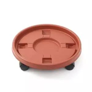 화분받침 원형 화분받침대 40cm 브라운 이동식화분받침대 바퀴달린화분받침