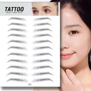비상용 눈썹 문신 스티커 붙이는 스탬프 스텐실 아이브로우 헤나 일회용 펜 3D 타투