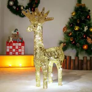 70cm LED 반짝반짝 루돌프 사슴 장식(골드) 성탄절장식 연말파티 크리스마스데코 용품 소품 야외품 겨울 공