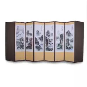 제기세트 (두레공예사) 추사글씨 산수화 8폭 병풍 (커버포함)