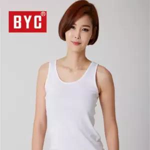 BYC 여성용 베이직 민소매 런닝 순면 백색 BYC1906