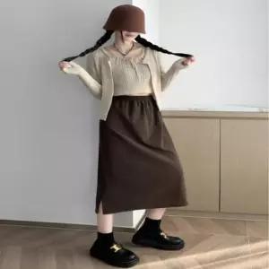 여성 4컬러 가을 겨울 융기모 골덴 롱스커트