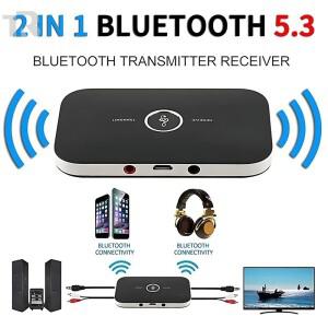 업그레이드된 블루투스 5.3 오디오 송수신기 RCA 3.5mm AUX 잭 USB 동글 음악 무선 어댑터 (자동차 PC TV