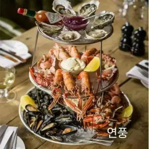 회트레이 스테인레스 굴 해산물 조개 3단접시 가리비