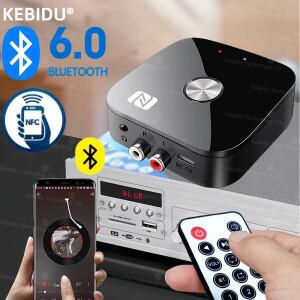 KEBIDU NFC Bluetooth 6.0 오디오 수신기 3.5mm AUX R/L RCA 스테레오 무손실 음악 무선 어댑터 USB U 디스